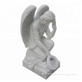 Outdoor garden decorative life size white marble stone angel statue